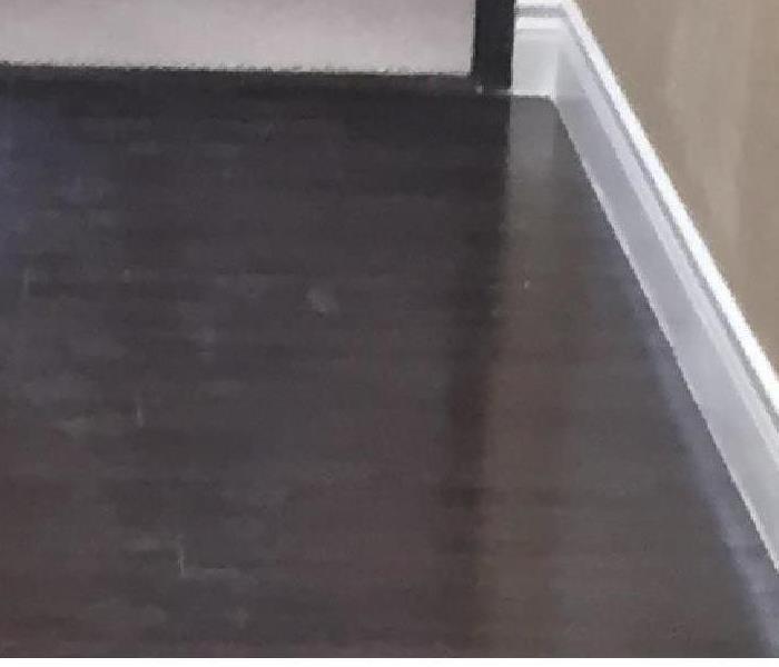 Laminate flooring saturated by water