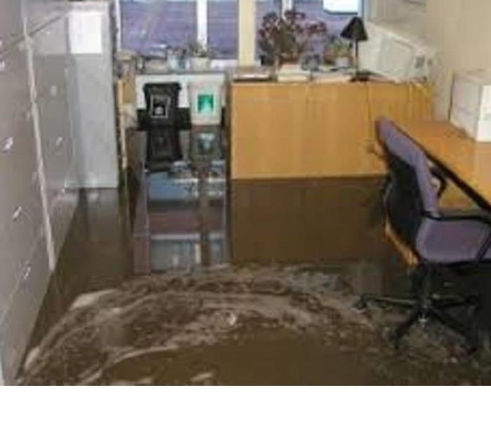 Office with standing water