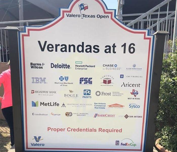 Valero Texas Open sign showing the businesses at the Verandas at 16